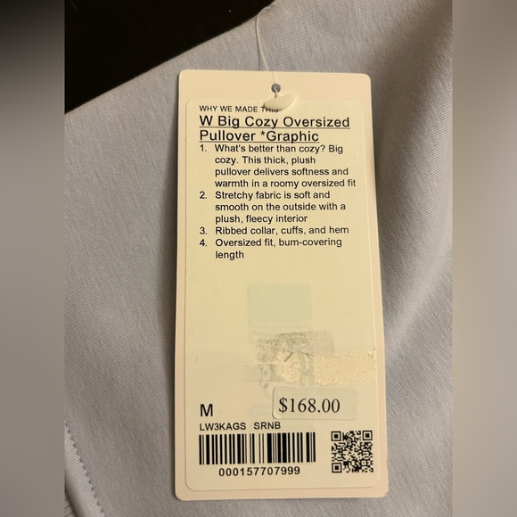 Lululemon Serene Blue Sweatshirt Big Cozy Oversized Pullover Tennis medium - Picture 16 of 17